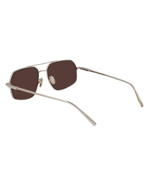 Ferragamo Black Sf313S 745 Sunglasses Metal Squared Normal Normal for men