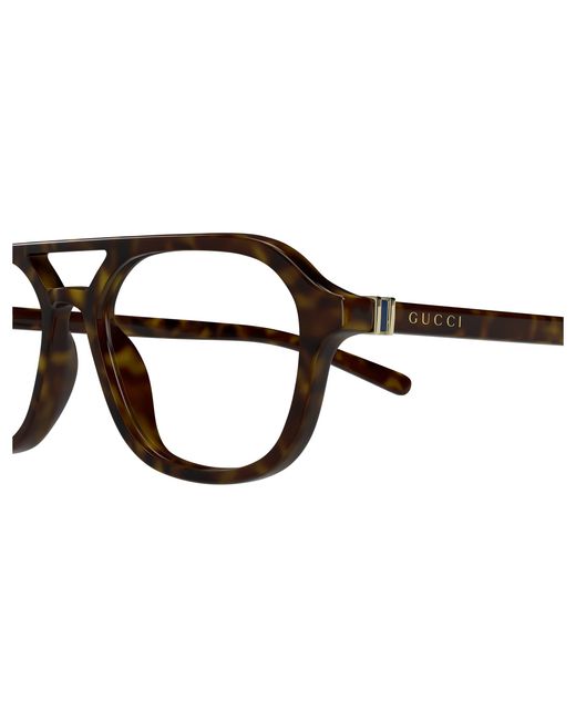 Gucci Black Gg1673Oa 002 Optical Frames Acetate Transparent Pilot for men