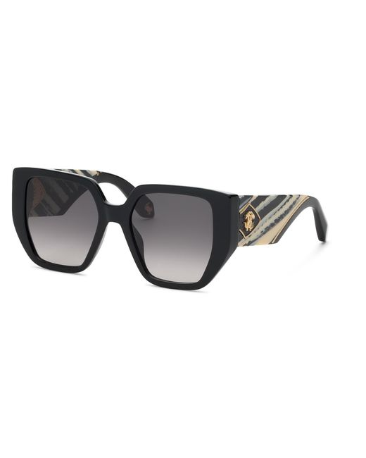 Roberto Cavalli Black Src167M 700 Sunglasses Acetate Smoke Geometric Normal Nuanced