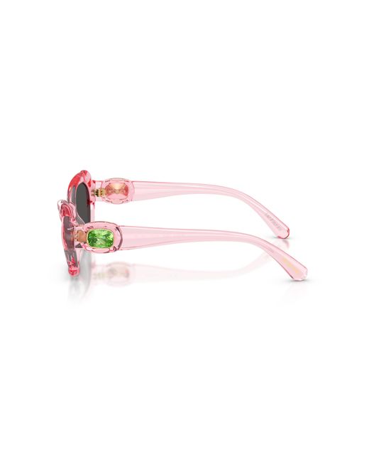 Swarovski Black Sk6050 108887 Sunglasses Injected Cat Eye Normal