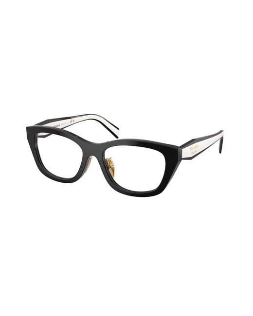 Prada Black Pr D11Vd 20G1O1 Optical Frames Acetate Transparent Geometric Normal