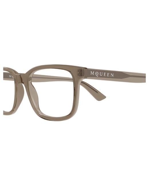 McQueen Black Am0541O 011 Optical Frames Acetate Transparent Squared for men