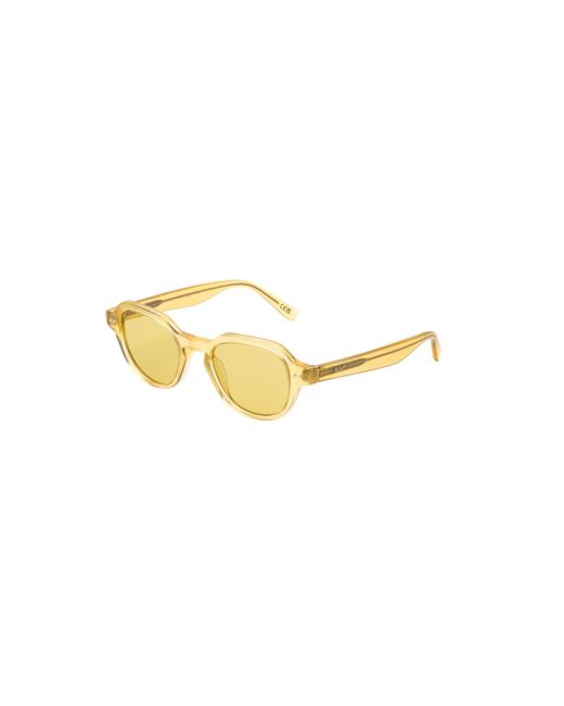 Retrosuperfuture Yellow 4As Voce Cream Sunglasses Acetate Squared Normal