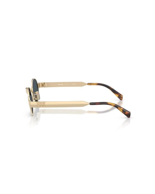 Miu Miu Black Mu B51S Zvn70B Sunglasses Metal Round Normal