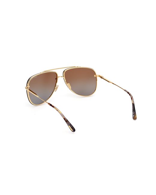 Tom Ford Black Ft1071 Leon 30F Sunglasses Metal Pilot Normal for men