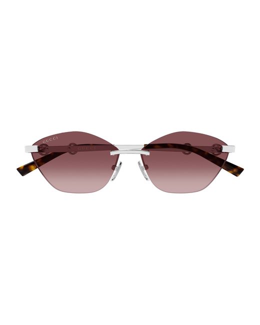 Gucci Black Gg2050S 003 Sunglasses Metal Cat Eye