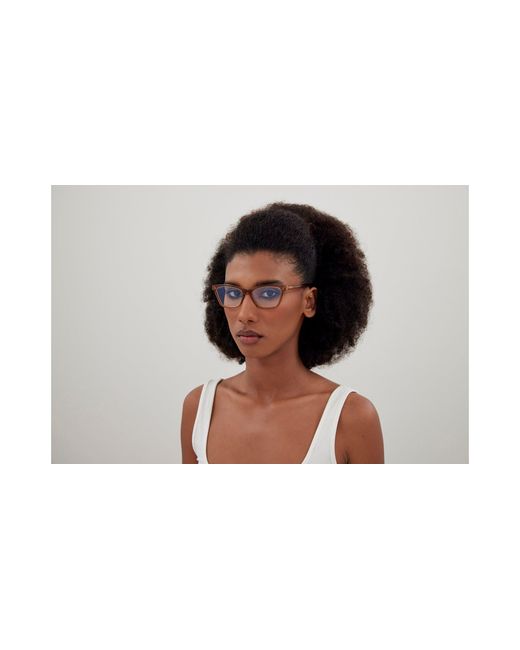 Saint Laurent Black Sl M128 010 Optical Frames Acetate Transparent Cat Eye Anti-Glare