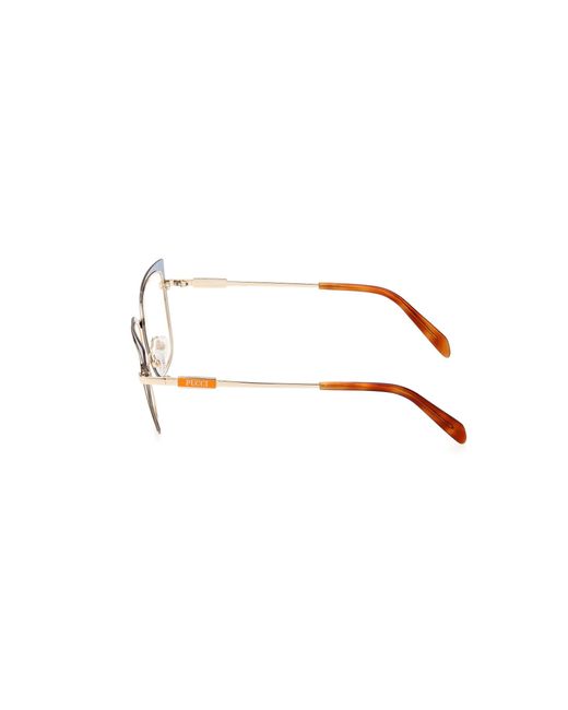Emilio Pucci Black Ep5219 089 Optical Frames Metal Squared Normal