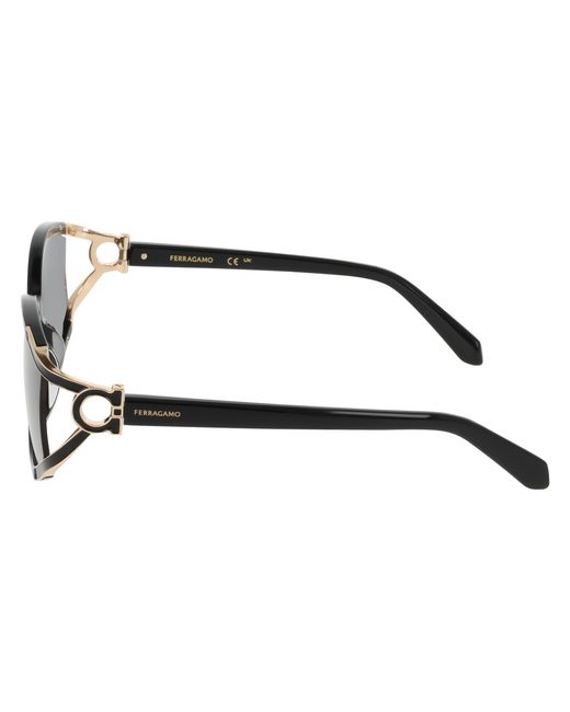 Ferragamo Black Sf2111S 001 Sunglasses Acetate Round Normal