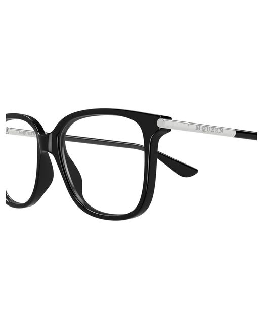 McQueen Black Am0554O 005 Optical Frames Acetate Transparent Cat Eye