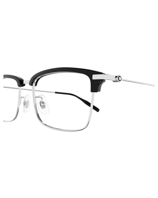 Montblanc Black Mb0318Oa 002 Optical Frames Acetate Transparent Round for men