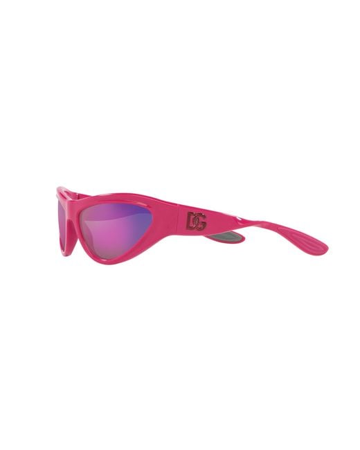 Dolce & Gabbana Pink Dg6190 30984X Sunglasses Injected Cat Eye Mirrored Mirror