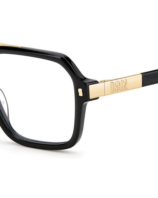 DSquared² Black D2 0035 2M2 Optical Frames Acetate Squared for men