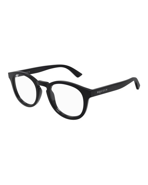 McQueen Black Am0514O 005 Optical Frames Acetate Transparent Round