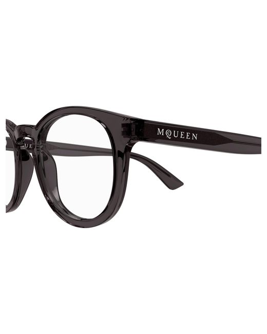 McQueen Black Am0514O 003 Optical Frames Acetate Transparent Round