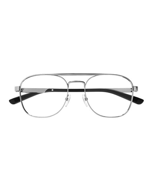 Gucci Black Gg1290O 001 Optical Frames Metal Pilot for men