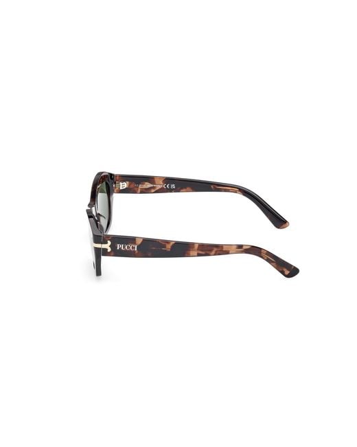 Emilio Pucci Green Ep0235 55N Sunglasses Acetate Geometric Normal