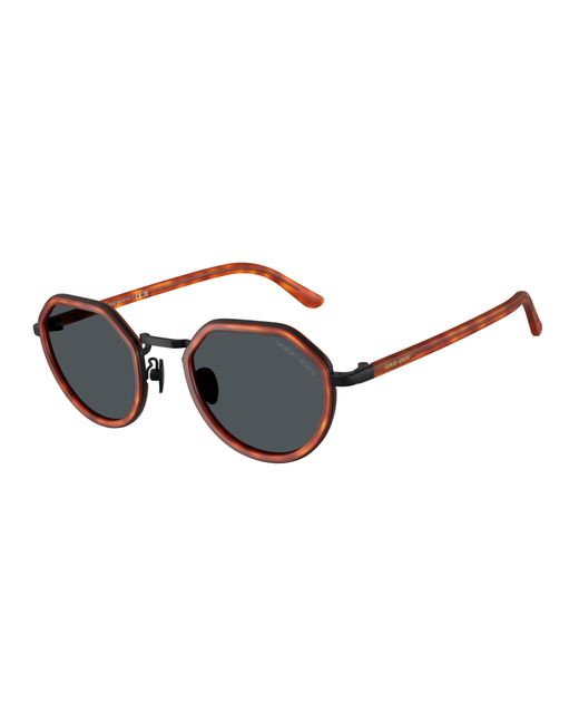 Giorgio Armani Black Ar6181 6404R5 Sunglasses Metal Round Normal for men