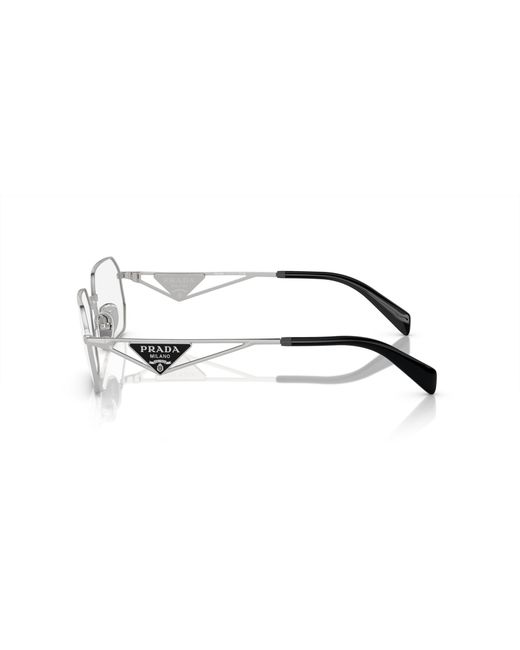 Prada Black Pr A53V 1Bc1O1 Optical Frames Steel Transparent Geometric Normal