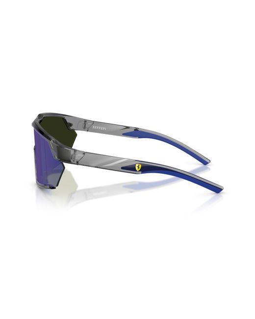 FERRARI SCUDERIA Black Fz6018U 524/87 Sunglasses Injected Geometric Mirrored for men