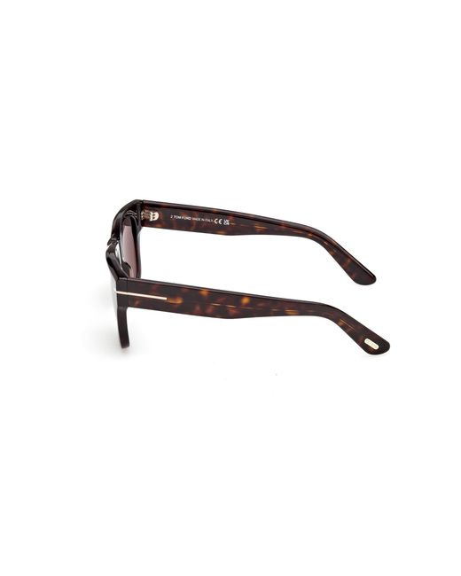 Tom Ford Black Ft1304 Finn-02 52A Sunglasses Acetate Smoke Squared Normal for men