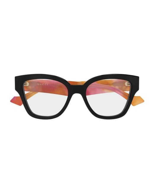 Gucci Black Gg1424O 015 Optical Frames Acetate Transparent Round