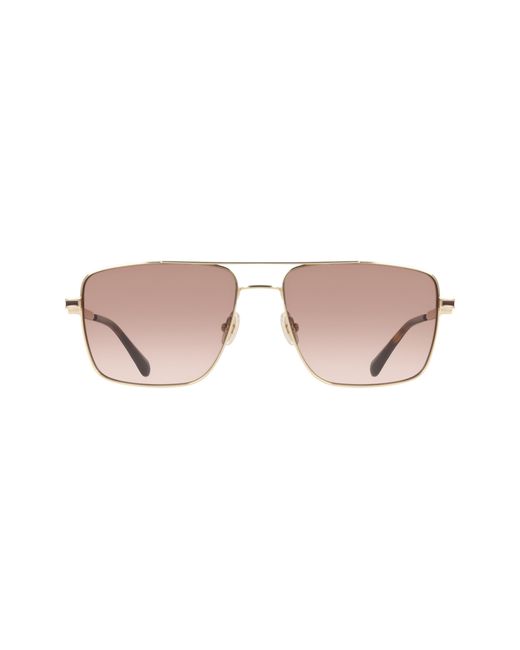 Ferragamo Black Sf329Slbi 700 Sunglasses Metal Squared Normal Shaded for men