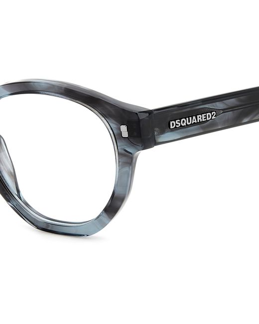 DSquared² Black D2 0131 2W8 Optical Frames Acetate Round for men