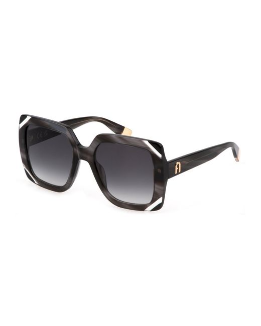 Furla Black Sfu685V 01Ex Sunglasses Acetate Squared Normal Shaded