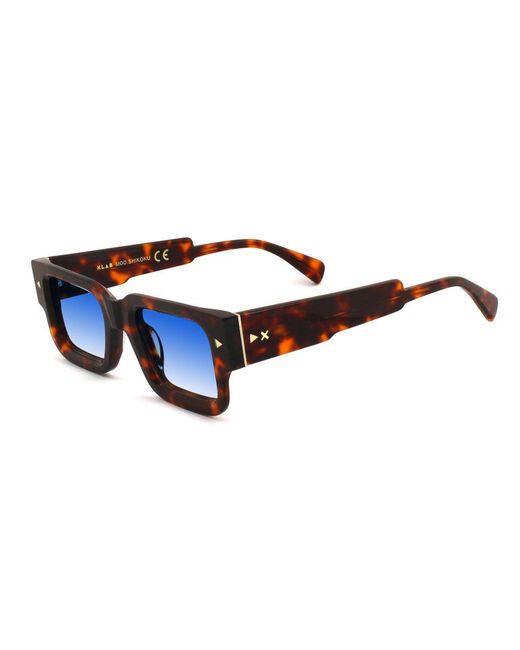 Xlab Black Shikoku Sunglasses Acetate Light Squared Shaded