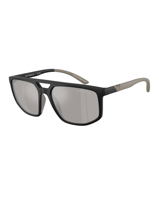 Emporio Armani Black Ea4248U 50016G Sunglasses Injected Pilot Mirrored for men