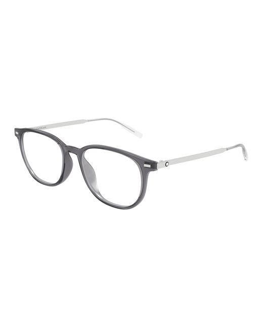 Montblanc Black Mb0448Oa 003 Optical Frames Injected Transparent Round for men