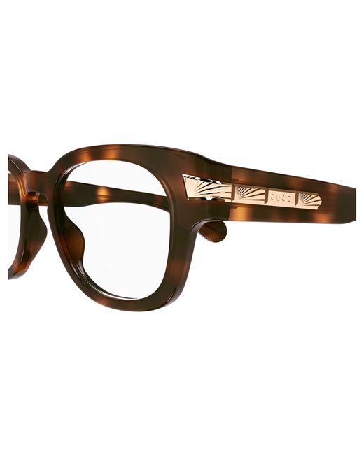 Gucci Black Gg1518O 002 Optical Frames Acetate Transparent Round for men