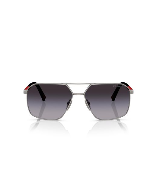Prada Linea Rossa Black Ps A50S 5Av09U Sunglasses Metal Geometric Normal Shaded for men