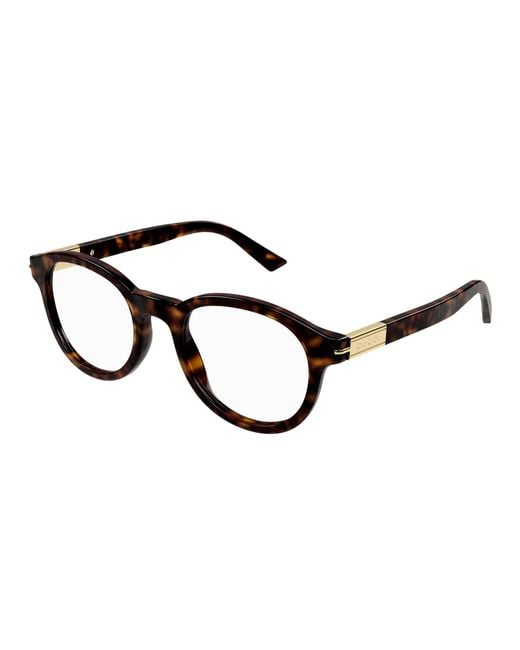 Gucci Black Gg1503O 002 Optical Frames Acetate Transparent Round for men