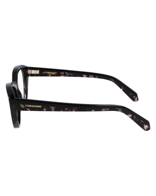 Ferragamo Black Sf3011 004 Optical Frames Acetate Cat Eye Normal
