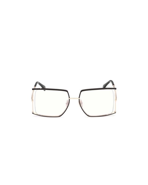 Max Mara Black Mm5156-B 001 Optical Frames Metal Squared Normal