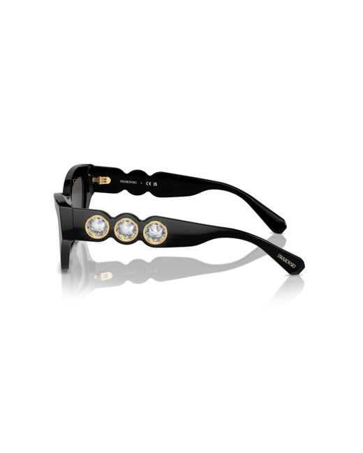 Swarovski Black Sk6021 100181 Sunglasses Acetate Geometric Polarized