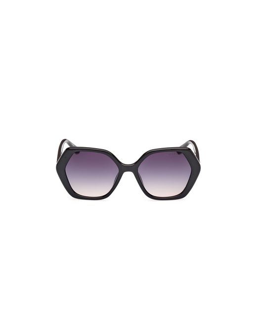 Guess Black Gu8292 01B Sunglasses Injected Smoke Geometric Normal Shaded