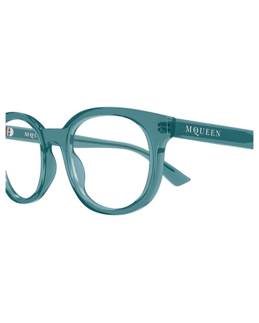 McQueen Black Am0567O 005 Optical Frames Acetate Transparent Round for men