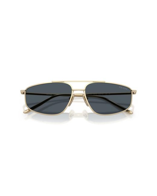 Prada Black Pr C51S Zvn70B Sunglasses Metal Pillow Normal