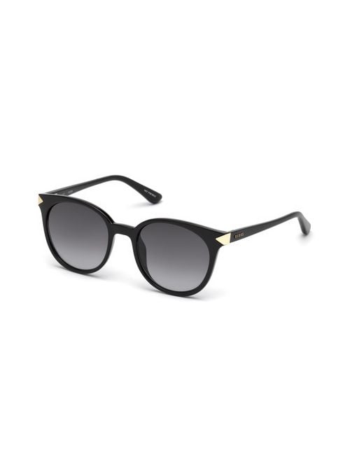 Guess Black Gu7550 01B Sunglasses Injected Smoke Round Normal