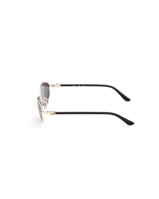 Guess Black Gu00289 32A Sunglasses Metal Smoke Geometric Normal