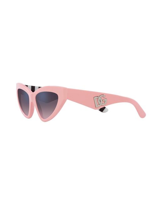 Dolce & Gabbana Black Dg4439 3098H9 Sunglasses Acetate Cat Eye Mirrored Shaded