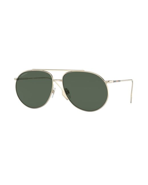 Burberry Green Be3138 110971 Sunglasses Metal Pilot