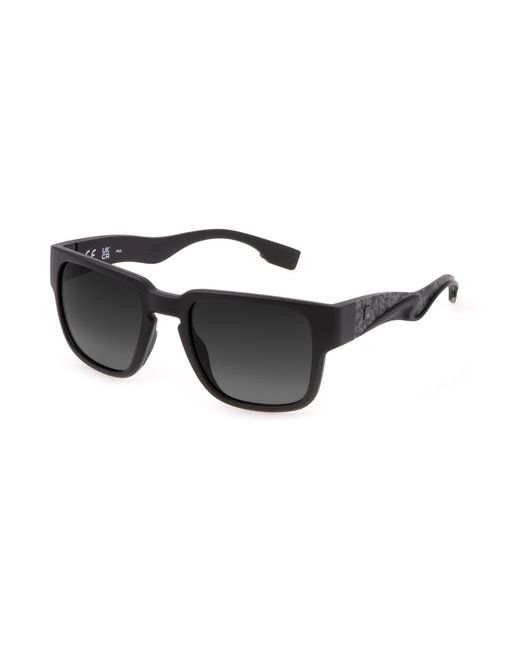 Fila Black Sfi463 U28P Sunglasses Injected Squared Polarized Shaded for men