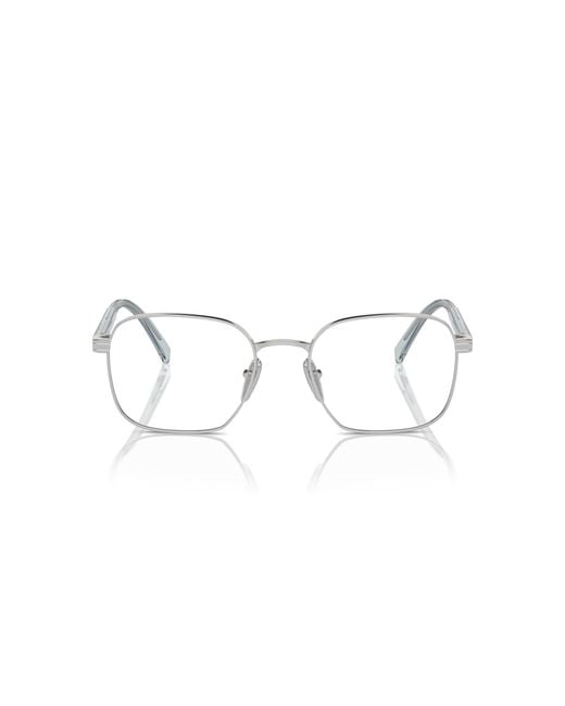 Prada Black Pr A55V 16T1O1 Optical Frames Metal Transparent Squared Normal for men