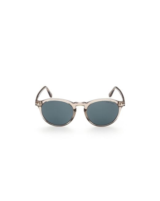 Tom Ford Black Aurele Round-frame Sunglasses Blue Grey for men