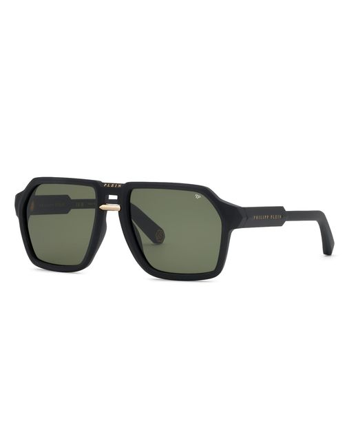 Philipp Plein Black Spp203M Plein Contemporary U28Y Sunglasses Injected Geometric Normal for men