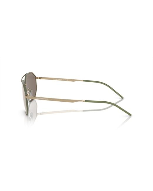 Emporio Armani Black Ea2147 30025A Sunglasses Metal Geometric Mirrored Mirror for men